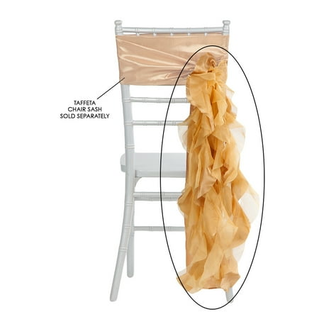 

Curly Willow Chair Sash Material: Taffeta & Organza Approx. 29 long & 14 strands - Gold (new design) 1 Piece
