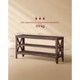 thumbnail image 5 of VASAGLE Shoe Bench, Entryway Bench, Shoe Storage Bench, 2-Tier Shoe Rack, 11.8 x 39.4 x 18.9 inches, Holds up to 600 lb, Farmhouse Style, for Living Room, Bedroom, Maroon Brown ULSB153K51, 5 of 5