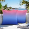 thumbnail image 3 of Throw Pillow Covers 26x26 Inch Set of 2, Pink Blue Ombre Waterproof Outdoor Pillow Covers, Modern Abstract Art Aesthetics Decorative Cushion Pillowcases for Couch, Sofa, Bed, Garden, Patio, 3 of 9