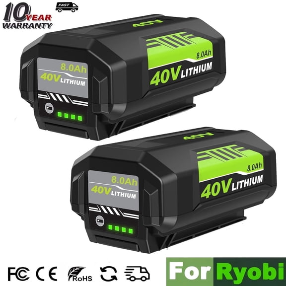 2 Pack 8.0Ah OP4026 Replacement for Ryobi 40V Battery Compatible with Ryobi 40 Volt Lithium Battery OP40201 OP4040 OP40404