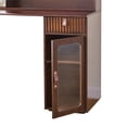 thumbnail image 6 of MODERNLUXE Vanity Desk with Lighted Mirror,Makeup Vanity Desk with 1 Drawer,6 Shelves,Large Cabinet,Adjustable Lighting and Stool, Makeup Dressing Table for Bedroom,Walnut, 6 of 7