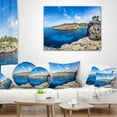 thumbnail image 3 of Designart Cove of Cala Pi Mallorca Panorama - Seascape Throw Pillow - 16x16, 3 of 4