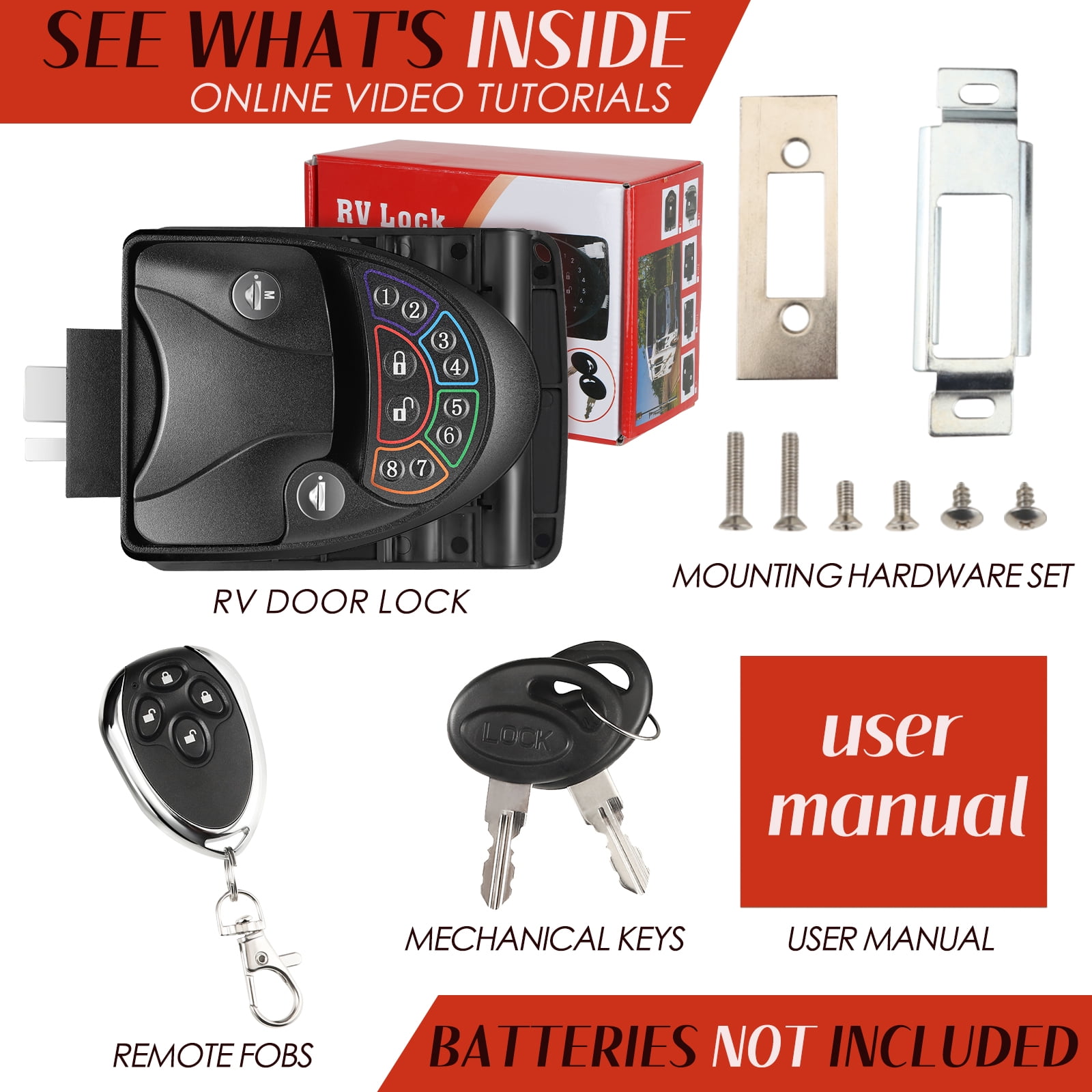 Buy zinc alloy rv keyless entry door lock handle latch with keypad