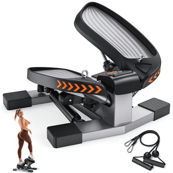 FED Fitness Mini Stepper Exercise Machine Stair Stepper with Resistance Band and 330 lb Weight Capacity