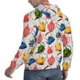 thumbnail image 6 of Fotbe Men's Hoodie with Watercolor Teapots Pattern - Kangaroo Pocket Pullover Hooded Sweatshirt, Perfect for Daily Wear, Travel, and Home-Medium, 6 of 7