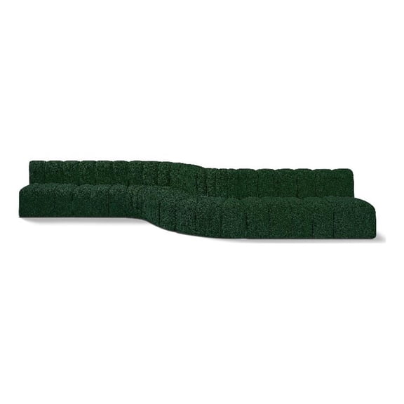 Meridian Furniture Arc Green Boucle Fabric Modular Sectional