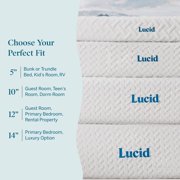 Lucid Bliss Queen Tight Top 10 Plush Memory Foam Mattress with Gel Infusion and Ventilation