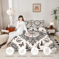 thumbnail image 3 of Homewish Spider Web Skull Twin Comforter Sets,Grunge Goth Damask Bedding Set,Cream,Halloween Duvet,Light Gray Reversible,2 Pieces,1 Comforter and 1 Pillowcase, 3 of 7