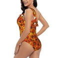 thumbnail image 5 of Yiaed Sunflower4 Print Women One Piece Swimsuits Tummy Control One Shoulder Bathing Suits Pattern Ruffle Swimwear-Small, 5 of 8