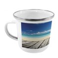 thumbnail image 2 of Landscape Steel Camping Mug, Tropical Beach from Wooden Pier Sky Seascape Summer View Image, Printed Thermal Cup for Camping and Outdoor Activities, by Ambesonne, 2 of 2