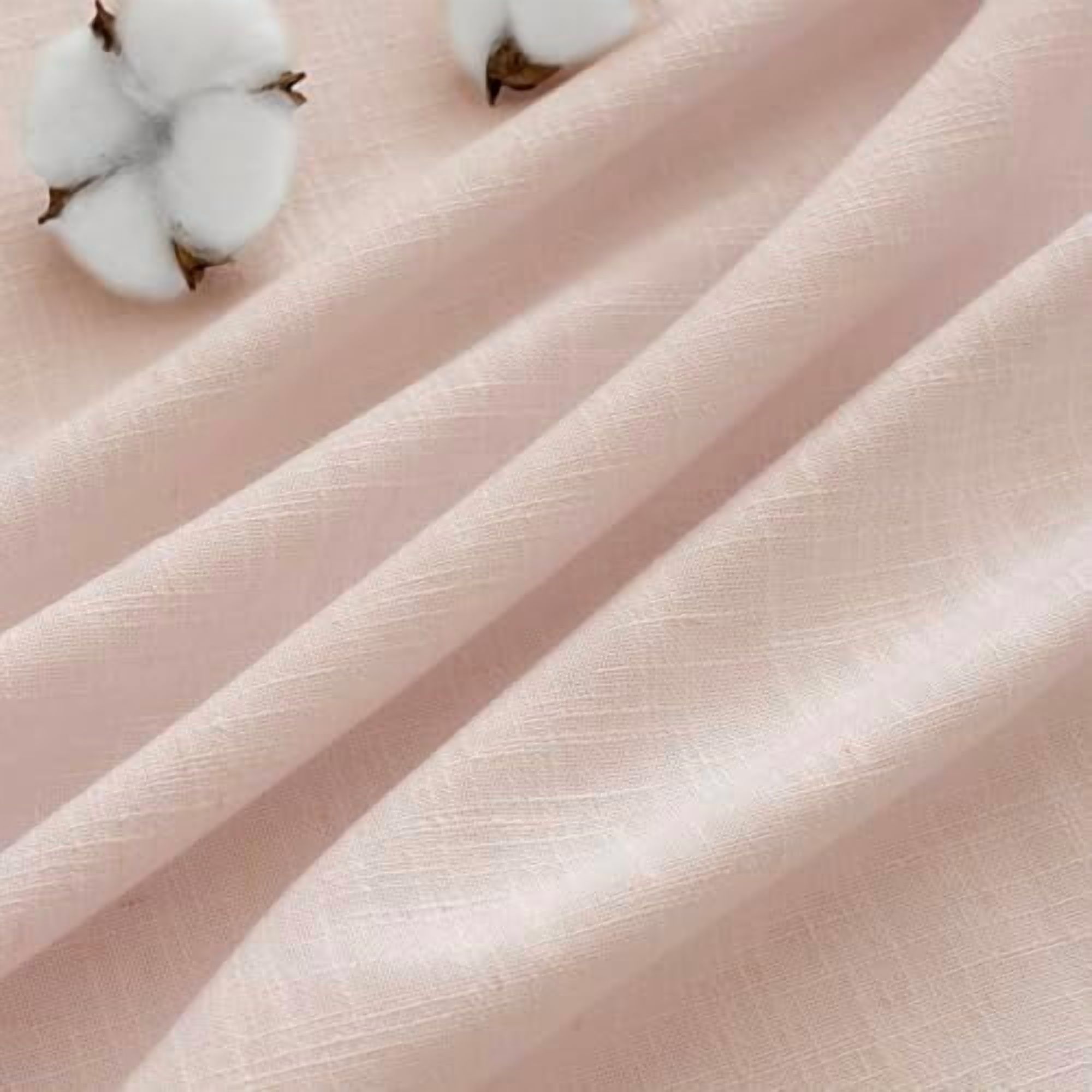 Light Pink Linen Curtains Pinch Pleated 90 Inch Length 2 Panels for Nursery Baby Girls Bedroom Semi Sheer Light Filtering Pleated Linen Curtains for Living Room Bedroom Dusty Blush Pink