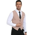 thumbnail image 4 of HAOMEILI Men's Suit Vest Business Formal Dress Waistcoat Vest with 3 Pockets for Suit or Tuxedo, 4 of 6