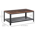 thumbnail image 3 of HOMCOM Industrial Coffee Table with Storage Shelf, Center Table with Metal Frame for Living Room, Rustic Brown, 3 of 10