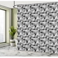 thumbnail image 4 of Ambesonne Charcoal Shower Curtain, Greyscale Hexagons Grid, 69"Wx75"L, Grey Charcoal Grey White, 4 of 4