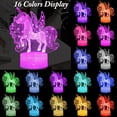 thumbnail image 2 of 3D Unicorn Night Light, LED Illusion Lamp with Remote Control and 16 Colors 4 Flash Modes Best Xmas Birthday Gift for Girls, 2 of 7