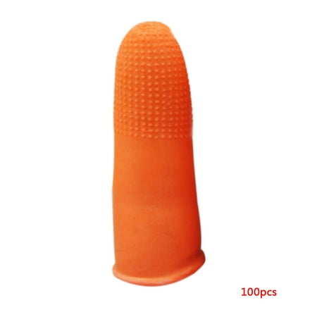 

100 Pcs/set Latex Fingertip Gloves Anti-static Non-slip Disposable Orange Fingertip Protection Gloves M