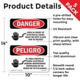 thumbnail image 2 of Electrical Panel Keep Clear Bilingual OSHA Danger Aluminum Sign 14 Inch x 10 Inch - 5 Pack, 2 of 8