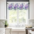 thumbnail image 2 of Flowers Bee Valances for Windows Farmhouse Kitchen Curtains Valances Rod Pocket Valance Curtains for Kitchen Windows Spring Purple Botanical Floral Leaves Simple Window Valances for Bathroom 54"x18", 2 of 6