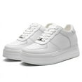 thumbnail image 4 of CMR CHAMARIPA Elevator Shoes For Women - Classic White Leather Sneakers 8CM / 3.15 Inches, 4 of 9