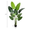 thumbnail image 3 of 5.5FT Artificial Bird of Paradise Plant,Faux Palm Tree Potted Plant with Real Touch Leaves,Artificial Tree Plant with Pot,Fake Trees for Home Living Room Office Indoor Outdoor Decor, 3 of 8