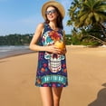 thumbnail image 3 of Fotbe Dead Day Party Vestido de Verano sin Mangas para Mujer – Vestido Midi Línea A, Estilo Camiseta Floral, Vestido Playero Casual y Fluido, 3 of 7