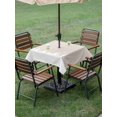 thumbnail image 4 of Outdoor Tablecloth with Umbrella Hole for Patio/Picnic/Party/Camping, Abstract Cream Beige Waterproof Table Cloth Square Cover Washable, Modern Minimalist Graffiti Artwork (54"x 54"), 4 of 8