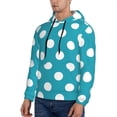 thumbnail image 2 of KLL Sky Blue And White Polka Dot Print Mens Hoodie Long Sleeve Casual Pullover Hooded Sweatshirt Fashion Drawstring Hoodies with Pocket-Medium, 2 of 6