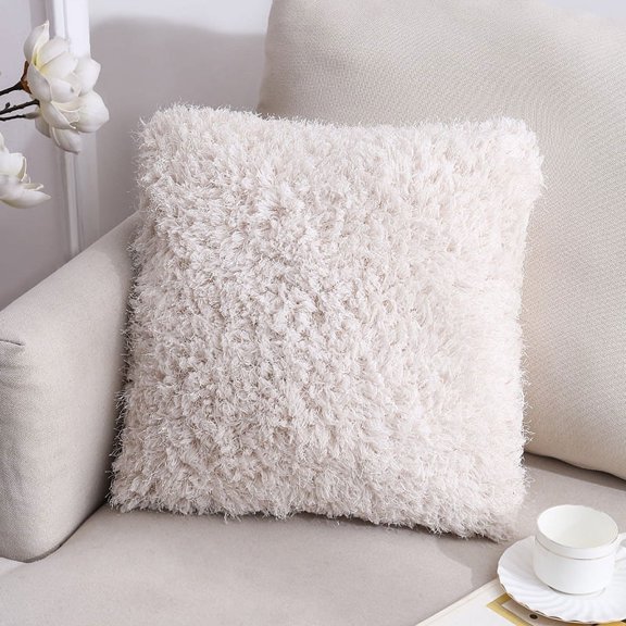 2022 New Plush Pillow Ins Nordic Simple Solid Color Sofa Pillowcase Car Cushion