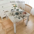 thumbnail image 2 of nygtbtfer Blue Orange Spring Floral Tablecloth, Fitted Table Cover with Elastic for Tables, Farmhouse Summer Botanical Table Cloth Outdoor Indoor Dinning Party Tablecloths, 2 of 7