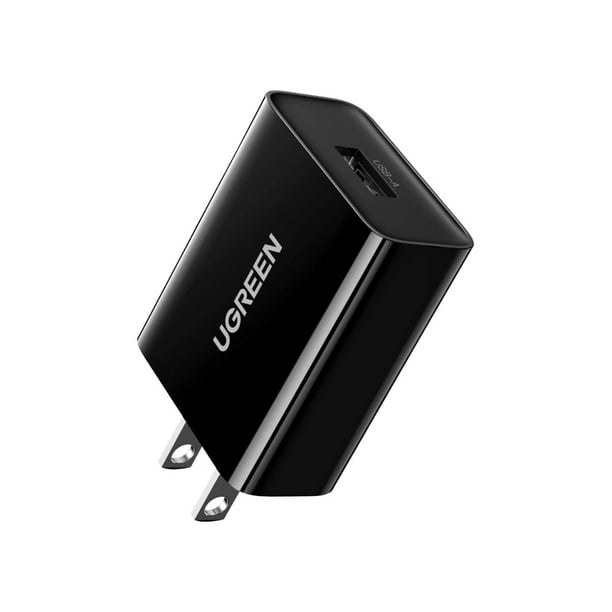 Cargador USB 3.0 18W Ugreen de Carga Rápida ideal para viajes Negro