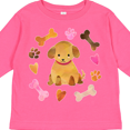 thumbnail image 4 of Inktastic Cute Puppy Valentine with Hearts and Bones Boys or Girls Long Sleeve Toddler T-Shirt, 4 of 5