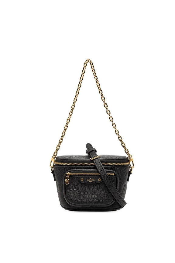 Pre-Owned Louis Vuitton Empreinte Mini Bum Bag, 2-Way Handbag/Shoulder M46917, Black Noir...