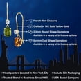 thumbnail image 2 of Gem Stone King 14K Yellow Gold Orange Red Madeira Citrine and White Topaz French Wire Dangle Earrings for Women (0.96 Cttw, Gemstone Birthstone, Oval 6X4MM and Round 2.5MM), 2 of 6
