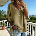 thumbnail image 6 of jjayotai Cotton Linen Tops for Women Short Sleeve Shirts V Neck Loose Fitted T Shirts Casual Flowy Beach Vacation Tees, 6 of 6