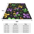 thumbnail image 5 of Junzan Mardi Gras Carnival4 Print Flannel Fleece Blanket Throw Blanket For Bed,Sofa,Couch,Travel,Camping(60"X50"), 5 of 9