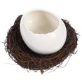thumbnail image 4 of KAKOWELY White Ceramic Eggshell Dessert Bowl with Rattan for Home Use Simple Style Modern Design 7.8 Inches,4.13"X2.95"X2.56", 4 of 4