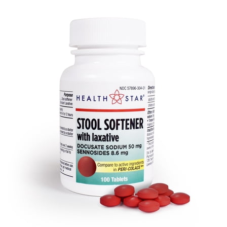 GeriCare Stool Softener With Laxative Docusate Sodium 50 mg 100 Tablets, 1 Bottle Each