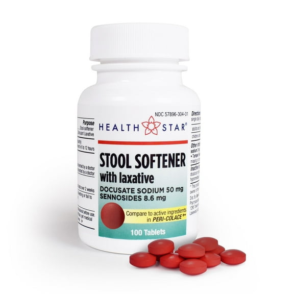 GeriCare Stool Softener With Laxative Docusate Sodium 50 mg 100 Tablets, 1 Bottle Each