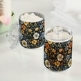 thumbnail image 2 of Yayeee 2 Pack Qtip Holder Bathroom Cotton Swab Canister with Lid Clear Dispenser Set, Navy Floral Pattern, 2 of 6