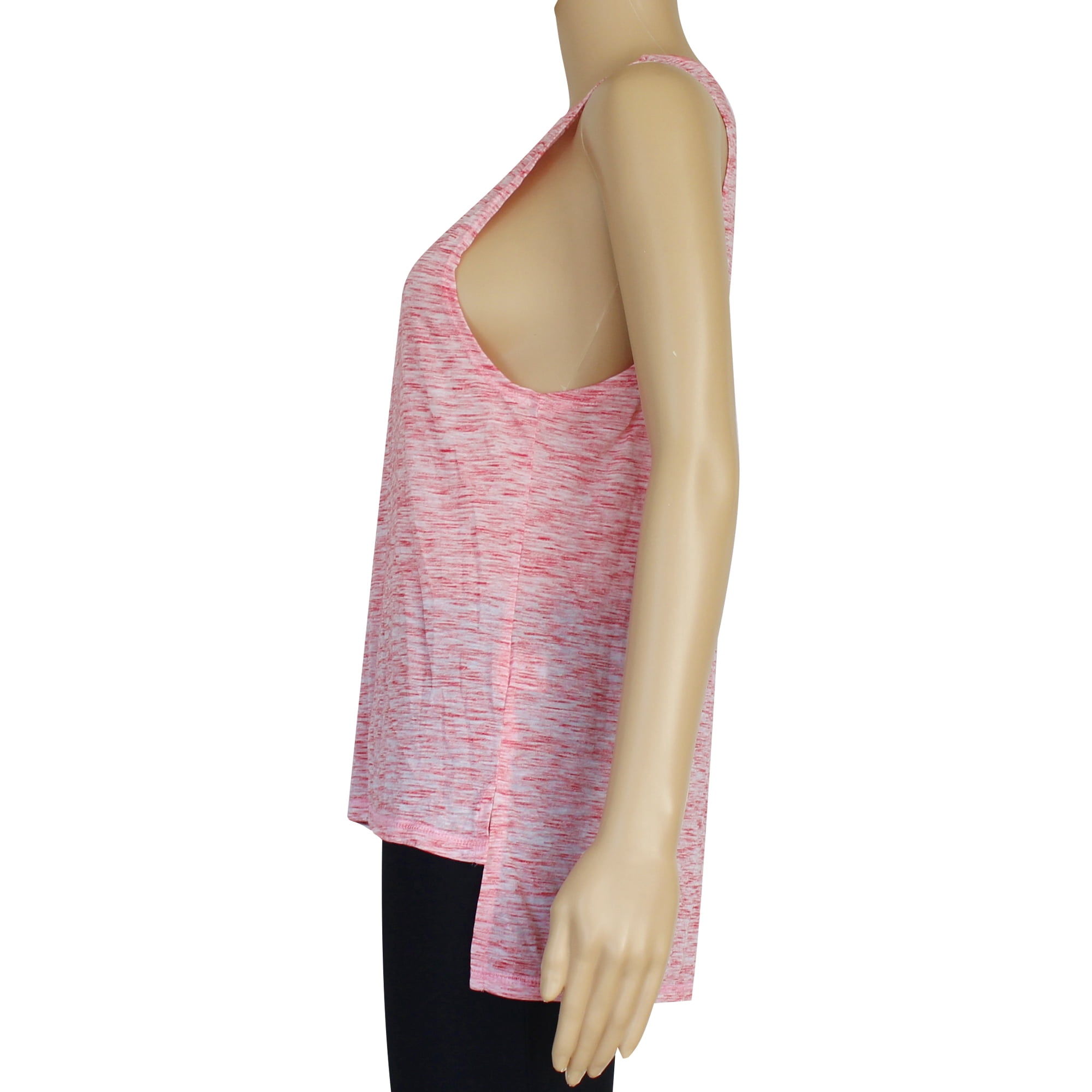 Women's Yoga Tank Tops Stretchy Activewear Tops Long Workout Shirts Racerback Quick Dry Coral - S