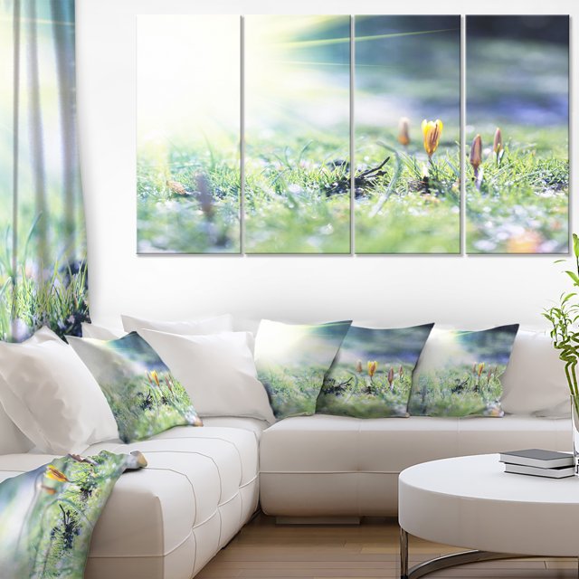 Beautiful First Spring Flowers At Dawn - Floral Canvas Art Print