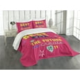 thumbnail image 3 of Ambesonne Saying Quilted Bedspread Set 3 Pcs, Typography, Queen Size, Dark Coral Multicolor, 3 of 5
