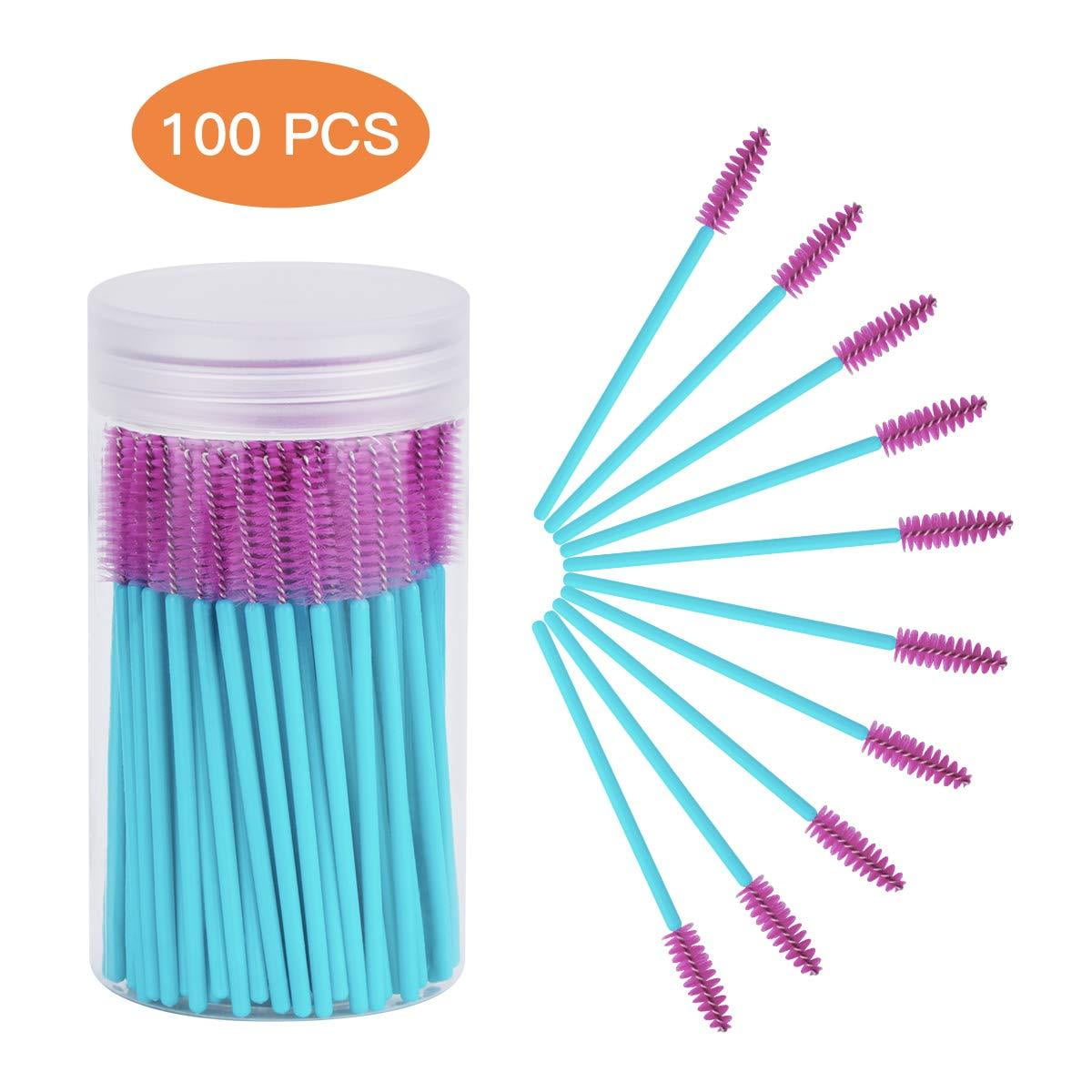 Cuttte 100pcs Disposable Mascara Brushes Wands Eyelash Brush Makeup