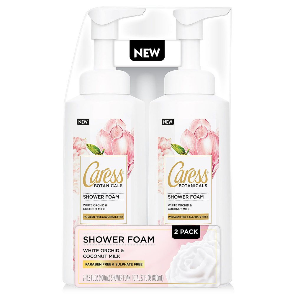 Caress Botanicals Shower Foam, White Orchid & Coconut Milk (13.5 fl. oz