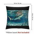 thumbnail image 4 of Sea Animals Throw Pillow Cushion Cover, Shark and Small Fish Ocean Wilderness Waterscape Wildlife Nature Theme Picture, Decorative Rectangle Accent Pillow Case, Teal Beige, 4 of 7