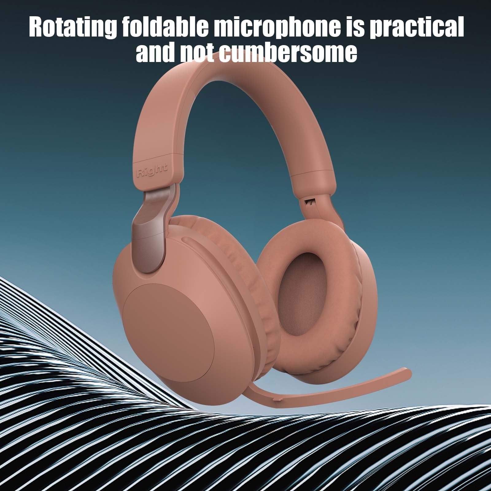 Wireless Headphones Bluetooth On-Ear Headset with Microphone and up to 50 Hours Battery Life with Quick Charging,Red
