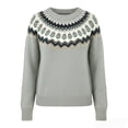 thumbnail image 4 of Fair Isle Sweater Women Pullover Sweaters for Women Oversized Sweaters for Women Crew Neck Sweatshirts Women Fall Sweaters Cute Sweaters Lightweight Sweaters for Women Funky Sweater Cute Sweaters, 4 of 4