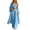 Sky Blue 1, variant on Vynhevius Women's 3 Piece Outfits V Neck Cami Top Duster Cardigan Wide Leg Pants Solid Elastic Waist with Pockets Casual Vacation Matching Sets