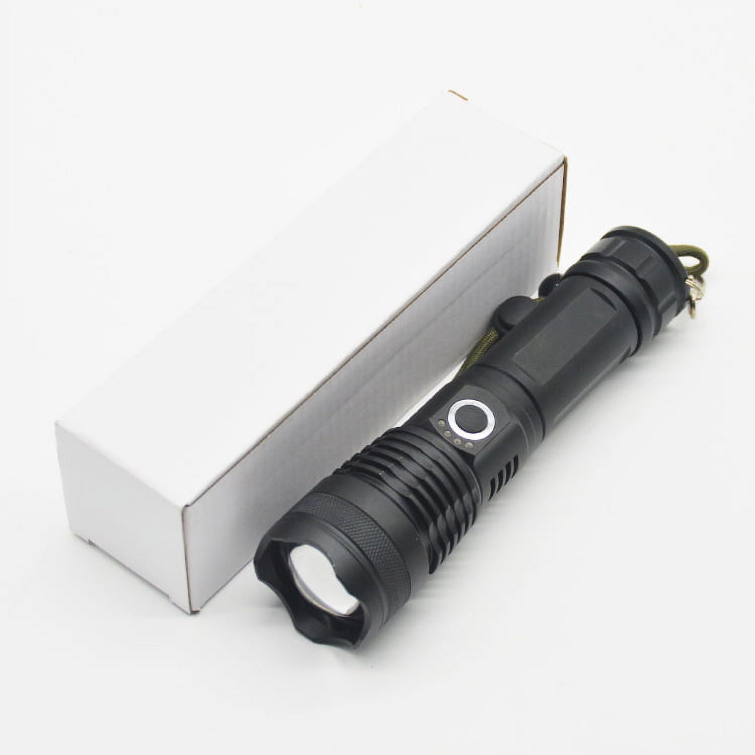 Lampe Torche LED Rechargeable Tactique – Puissante Avec Zoom, Pour Camping (noire)
