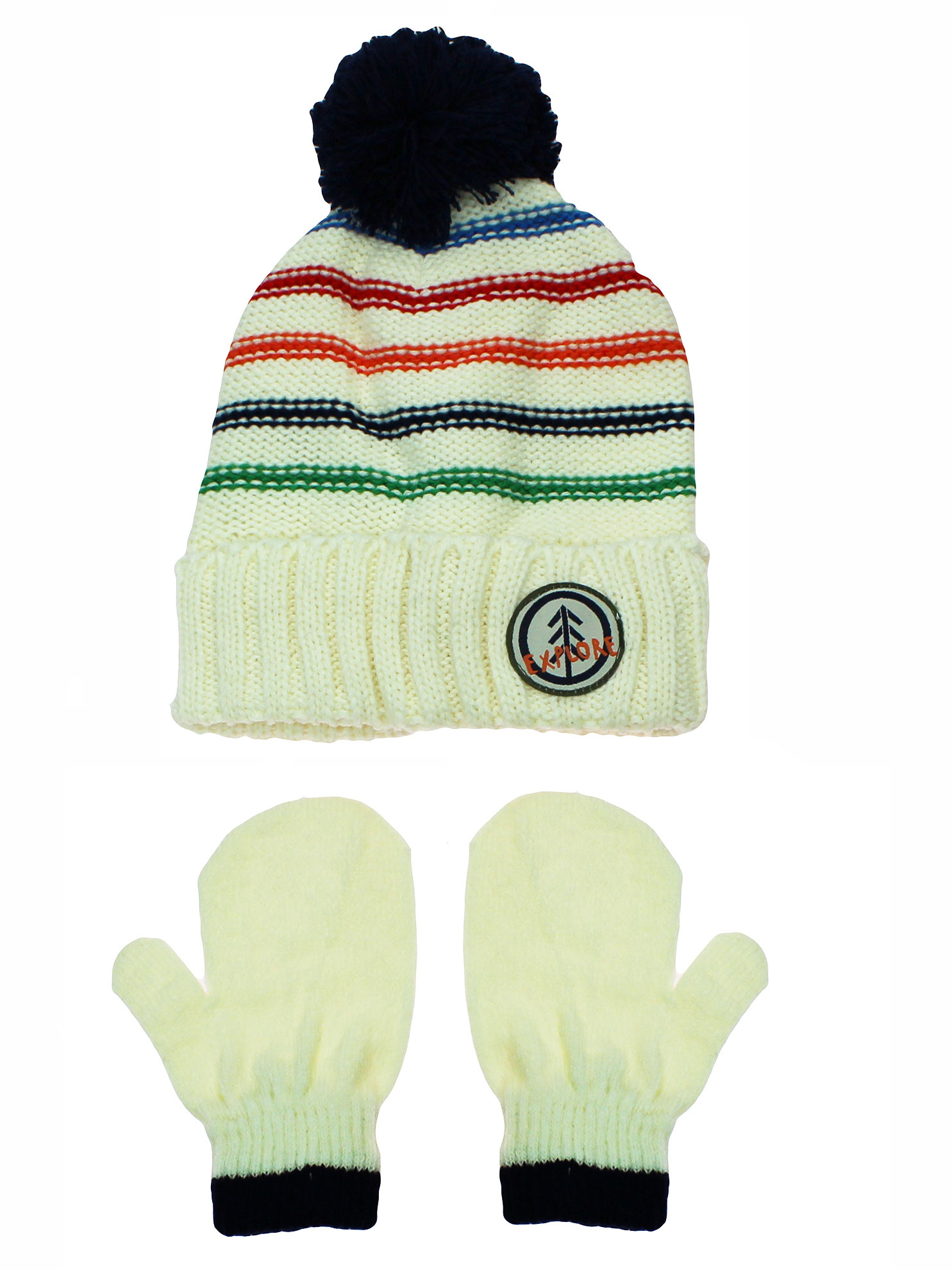 Nolan Cream Stripe Cuff Toddler Boys 